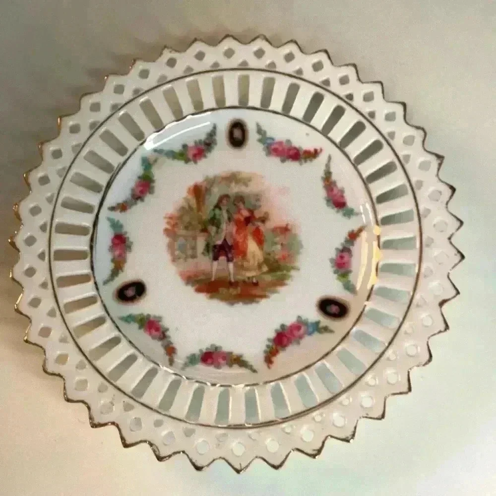European Germany Romantic Victorian Trinket Bowl set of 2